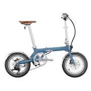 Vélo à assistance électrique pliant 16'' Morning Origins : Bleu Satin Edition Vintage