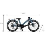 Vélo à assistance électrique pliant 24'' Evening Origins : Bleu Ocean