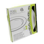 Set de 2 assiettes plates en acier émaillé