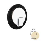 Crochet aimanté CLEVER : Blanc avec patin métallique nano-gel noir