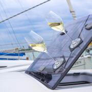 Lot de 2 verres à champagne en cristal aimantés