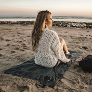 Serviette de plage pliable NanoDry : Anthracite