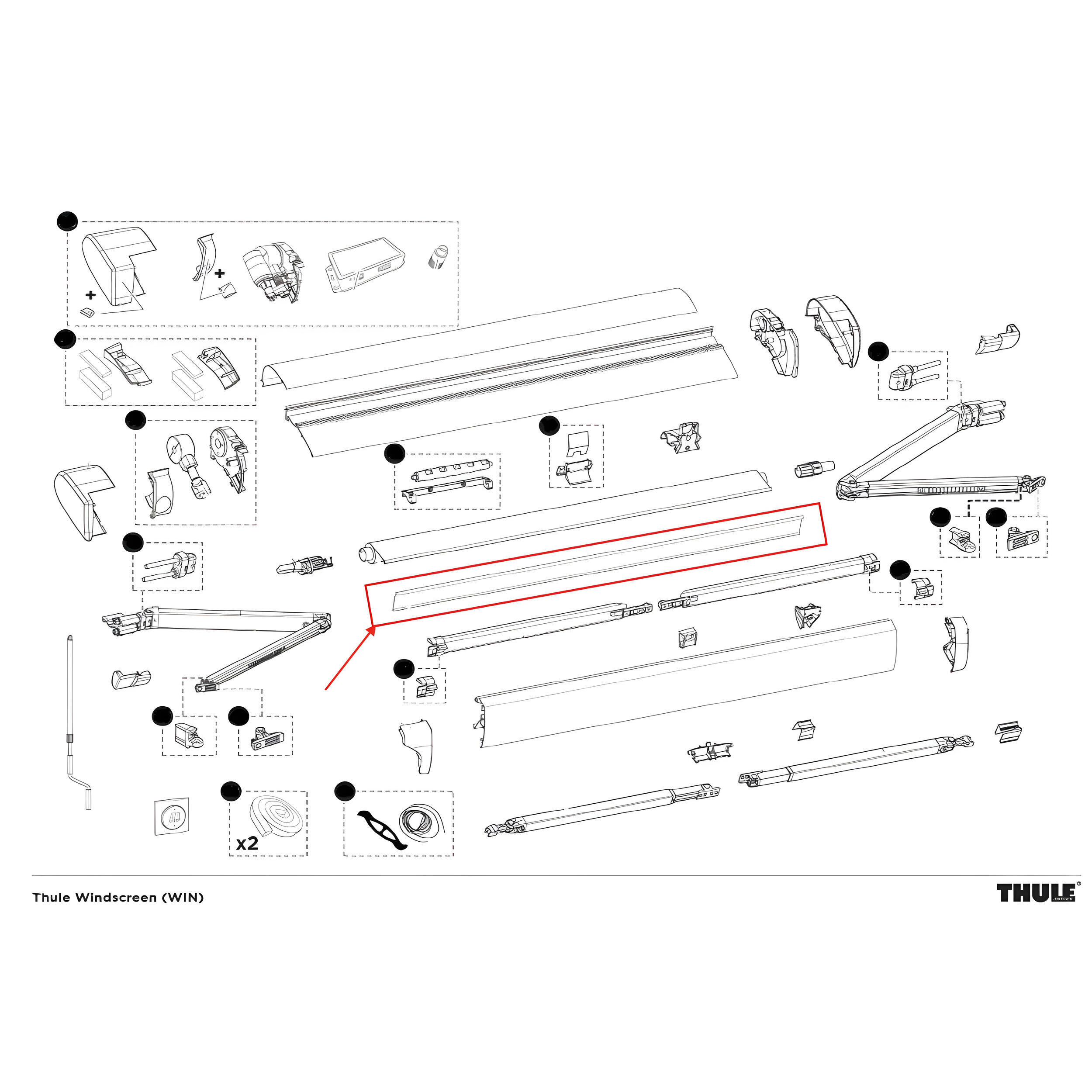 Tube rouleau supérieur aluminium 6300 3,75M